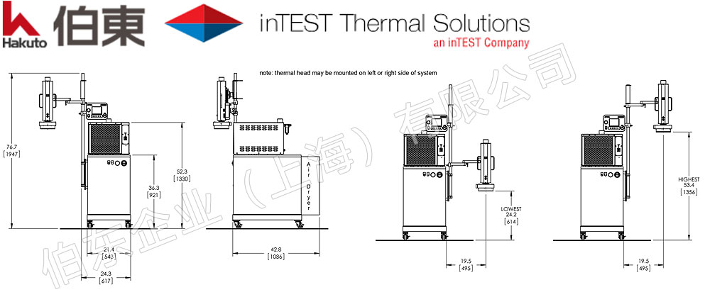 高低溫沖擊測試機 inTEST ATS-535 尺寸圖